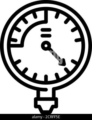 Icona carburante manometro, stile profilo Illustrazione Vettoriale