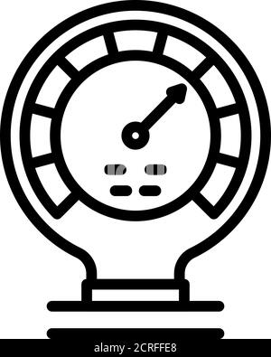 Icona energia manometro, stile contorno Illustrazione Vettoriale