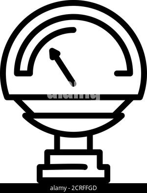 Icona della valvola del manometro, stile profilo Illustrazione Vettoriale