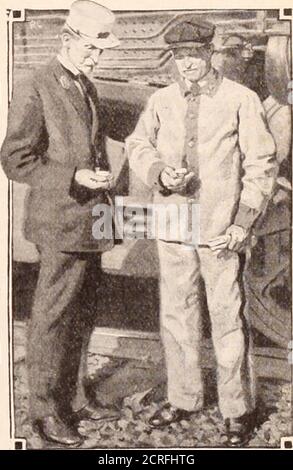 . Rivista dei dipendenti di Baltimora e Ohio . RAILROADEastern LinesO^ce del sovrintendente pH iladelph ia DivisionHarrisburg, Pa. MR. W. S. Robinson, Engineman del passeggero Caro Signore: Sono lieto di notare il fatto che si havemade un record perfetto durante il mese di marzo, 1920, come tutti i treni si era in chargeof madescheduletirae.or meglio di scheduletime, e desidero in questo modo a lodare per questa eccellente prestazione. (Firmato) E. J. cleave, sovrintendente. Questo splendido record è stato raggiunto da menwho che corrono i loro treni da Hamilton Watcheshey tenere in mano. Gli orologi Hamilton sono il Foto Stock