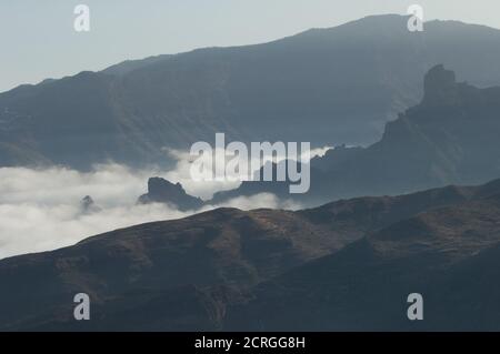 Roque Bentaiga nel Parco Rurale di Nublo. Gran Canaria. Isole Canarie. Spagna. Foto Stock