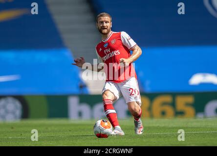 Shkodran Mustafi durante la partita della Premier League all'AMEX Stadium di Brighton. PHOTO CREDIT : © MARK PAIN / ALAMY STOCK PHOTO Foto Stock