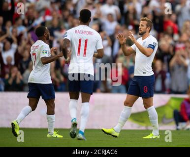 Harry Kane dell'Inghilterra celebra il punteggio per l'Inghilterra PHOTO CREDIT : © MARK PAIN / ALAMY STOCK PHOTO Foto Stock