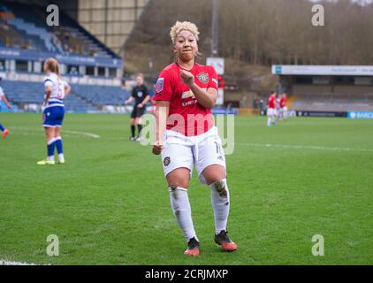 Lauren James di Manchester United festeggia il raggiungimento dell'obiettivo di apertura Foto Stock