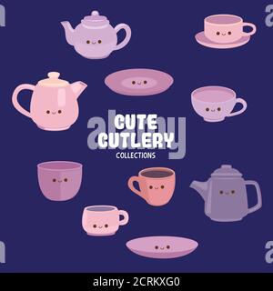 alcuni oggetti carini con colori vivaci per le risorse grafiche Illustrazione Vettoriale