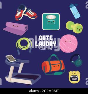 alcuni oggetti carini con colori vivaci per le risorse grafiche Illustrazione Vettoriale