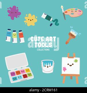 alcuni oggetti carini con colori vivaci per le risorse grafiche Illustrazione Vettoriale