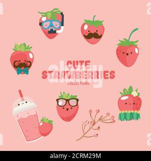 alcuni oggetti carini con colori vivaci per le risorse grafiche Illustrazione Vettoriale