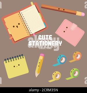 alcuni oggetti carini con colori vivaci per le risorse grafiche Illustrazione Vettoriale