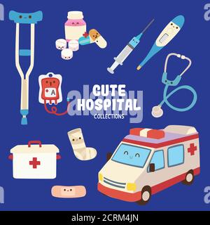 alcuni oggetti carini con colori vivaci per le risorse grafiche Illustrazione Vettoriale