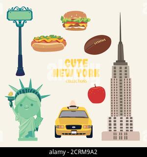 alcuni oggetti carini con colori vivaci per le risorse grafiche Illustrazione Vettoriale