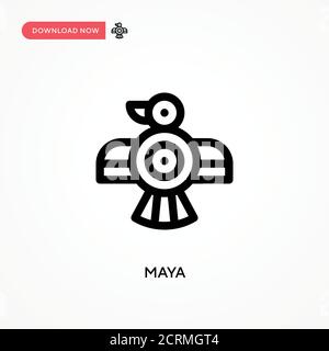 Icona vettore semplice Maya. Illustrazione vettoriale semplice e moderna per siti Web o applicazioni mobili Illustrazione Vettoriale