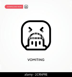 Vomito icona vettore semplice. Illustrazione vettoriale semplice e moderna per siti Web o applicazioni mobili Illustrazione Vettoriale