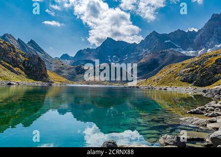 I laghi di Marinet si trovano in territorio francese. Sono raggiungibili sia dalla valle Maira che dalla valle di Ubaye (Maljasset) e si trovano NOR Foto Stock