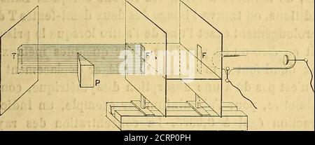 . Les rayons X et la photographie a travers les Corps opaques . iences CHAP. VI. 81 comparatives, ne les actionnait que pendant des duréeslimitées à quelques secondes, et quil opérait avec unefenêtre de très failles dimensions, on admettra sans peineque quelques-unes des propriétés des nouveaux rayonsdussent lui échapper. M. Wiedemann est allé Plus loin ; ila vu, dans les « rayons de décharge », une nouvelle formede lénergie; il na négligé que lessai des corps opaques.CE point de vue simplifie singulièrement linterprétationdes phénomènes; les impossibilités à lon opait Foto Stock