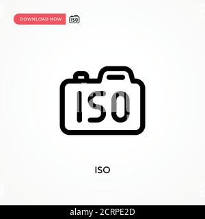 Icona vettore semplice ISO. Illustrazione vettoriale semplice e moderna per siti Web o applicazioni mobili Illustrazione Vettoriale