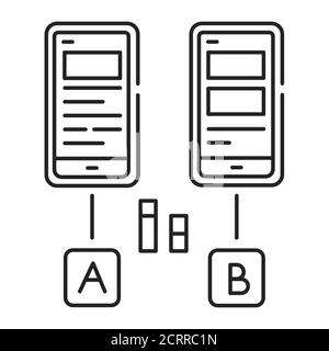 Prova dell'icona della linea nera. Indagine condotta per fornire agli stakeholder informazioni sulla qualità del prodotto software. PROGETTAZIONE GUI UI UX Illustrazione Vettoriale