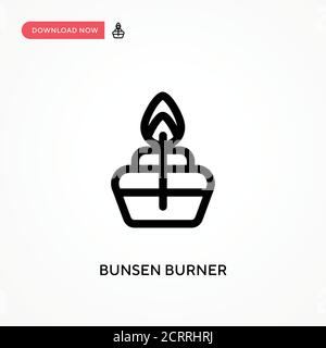 Bunsen Burner icona vettore semplice. Illustrazione vettoriale semplice e moderna per siti Web o applicazioni mobili Illustrazione Vettoriale