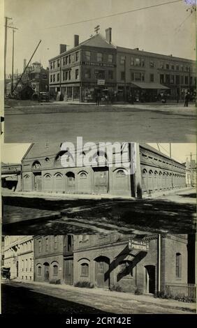 . Inventario della West End Street Railway Company . Epair. (Vedere la foto in alto a pagina n. 226 ). All'angolo del Monte Auburn e Dunster Sts.There è un grande mattone stablewith tetto in ardesia precedentemente usato dalla Cambridge R.R.Co.. Questo edificio ospita circa centoventicinque cavalli al piano terra, e ha un alto e ben illuminato loft sopra, ed è in buone condizioni. (Immagine di Seemiddle a pagina 226 .) Sul lato opposto di Dunster St. (Su terra appartenente e affittato da Harvard College) è un edificio a due piani in mattoni costruito per scopi di shopping da Cambridge R.R. Co., e no Foto Stock