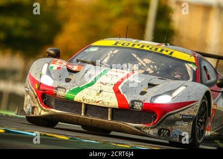 Le Mans, Francia. 20 Settembre 2020. 54 Flohr Thomas (swi), Castellacci Francesco (ita), Fisichella Giancarlo (ita), AF Corse, Ferrari 488 GTE Evo, azione durante la 2020 24 ore di le Mans, 7° appuntamento del Campionato Mondiale FIA Endurance 2019-20 sul circuito des 24 Heures du Mans, dal 16 al 20 settembre, 2020 a le Mans, Francia - Photo Francois Flamand / DPPI Credit: LM/DPPI/Francois Flamand/Alamy Live News Foto Stock