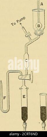 . Radioattività : un trattato elementare dal punto di vista della teoria della disintegrazione. Und di radium, E hanno rilevato bande nell'ultra-violetcorrispondenti allo spettro di bagliore negativo dell'azoto. Crookes e Dewar, secondo una dichiarazione fatta da thelatter al British Association Meeting, 1903, hanno mostrato che queste bande non sono prodotte a meno che l'azoto non sia presente nell'atmosfera alla quale il radium è esposto. In vacuo, ed anche in elio puro, lo spettro della luminosità è continuo e non sono presenti bande. PROPRIETÀ DELL'EMANAZIONE DEL RADIO. 161 Volume del Radium Ema Foto Stock