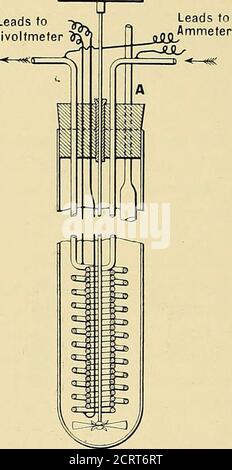 . Radioattività : un trattato elementare dal punto di vista della teoria della disintegrazione e condensazione dell'emanazione di Eadium da parte di aria liquida. Ascesa dell'emanazione come zona di intensa luminosità forse guardata in D mentre il flusso d'aria è continuato. Le parti più basse dello schermo in D, l'intera spirale, e anche thewillemite in A, continuano a brillare, a causa dell'imparteattività, dopo che l'emanazione è passata, ma questo sparisce completamente nel corso di alcune ore. Illustrare le proprietà dell'emanazione un tubo lungo e stretto deve essere inserito tra A e. B prima dei condensati Foto Stock