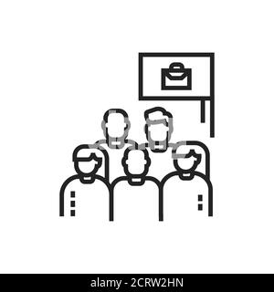 Icona nera della linea di protesta del lavoro. Dipendenti e interruzione del lavoro. Movimento del lavoro. Protesta sociale. Pittogramma per pagina web, app mobile, promo. Tratto modificabile Illustrazione Vettoriale