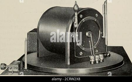 . La rivista tecnica Bell System . Fig. Camera di controllo della temperatura con montaggio su cristallo. Rame avvolto a spirale in modo che gli strati alternati siano di rame e feltro, lo strato più interno essendo di feltro e quello esterno di rame. Questa è la copertura che appare sul dispositivo completo mostrato in Fig. 9.. Fig. Unità di controllo della temperatura completa. Questa copertura è molto efficace nel ridurre i gradienti superficiali in quanto la conduttività in direzioni parallele e perpendicolari alla superficie differisce di un grande rapporto.33 500 GIORNALE TECNICO DEL SISTEMA A CAMPANA la temperatura del guscio aumenta e diminuisce perio Foto Stock