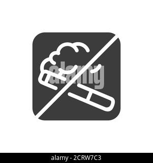 Icona glifo nero non fumatori. Segnale vietato. Pittogramma per pagina web, app mobile, promo. Elemento di progettazione GUI UI UX. Tratto modificabile Illustrazione Vettoriale