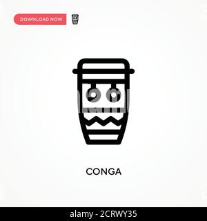 Icona vettore semplice conga. Illustrazione vettoriale semplice e moderna per siti Web o applicazioni mobili Illustrazione Vettoriale