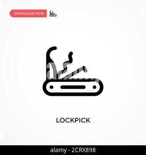 Icona vettore semplice lockpick. Illustrazione vettoriale semplice e moderna per siti Web o applicazioni mobili Illustrazione Vettoriale
