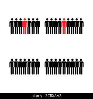 Raggruppamento persone raccolta icona piatta isolato su sfondo bianco. Simbolo del lavoro di squadra. Insieme di illustrazioni vettoriali di leadership . Illustrazione Vettoriale