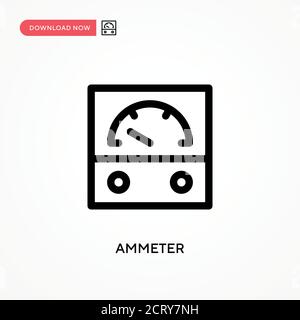 Icona vettoriale semplice dell'amperometro. Illustrazione vettoriale semplice e moderna per siti Web o applicazioni mobili Illustrazione Vettoriale