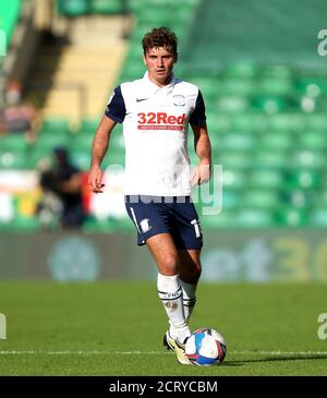 Ryan Ledson di Preston North End durante la partita del campionato Sky Bet a Carrow Road, Norwich. Foto Stock