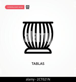 Icona vettore semplice Tablas. Illustrazione vettoriale semplice e moderna per siti Web o applicazioni mobili Illustrazione Vettoriale