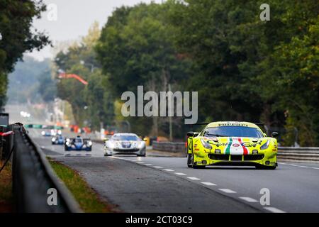 70 Cozzolino Kei (jpn), Kimura Takeshi (jpn), Abril Vincent (fra), MR Racing, Ferrari 488 GTE Evo, azione durante la 2020 24 ore di le Mans, 7° rou Foto Stock