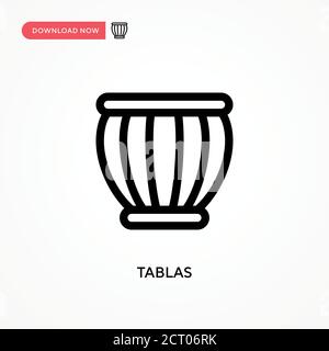 Icona vettore semplice Tablas. Illustrazione vettoriale semplice e moderna per siti Web o applicazioni mobili Illustrazione Vettoriale