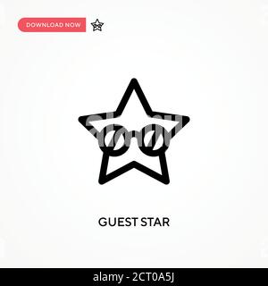 Icona vettore semplice stella ospite. Illustrazione vettoriale semplice e moderna per siti Web o applicazioni mobili Illustrazione Vettoriale