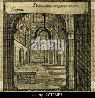 . Emblemes sacrez svr le tres-saint et tresadorable sacrement de l'evcharistie . é, comme chair de lefus, puis quellparticipe de fa nature,porte le véritable antidotecontré la corruption du vice. La première vnion,dansle faintSacrement,nous fait enfans Dedieu.& les héri-tiers precomptifs de la gloire, &: Attachant noftre efpricâDieu; & foûmettantla enair à Tefprit, elle eftoufïeles feux de la guerre inteftine : la féconde vnion , quife faitparlacharité,housvnitauec lereftedes fidèles*cette chair dont tefprit de Dieu fe retyre,parce quel-le eftoit la chair dAdam, & toute brutale, mérite dereco Foto Stock