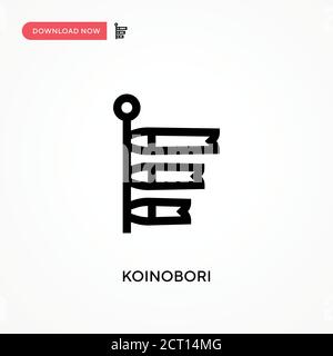 Icona vettore semplice Koinobori. Illustrazione vettoriale semplice e moderna per siti Web o applicazioni mobili Illustrazione Vettoriale