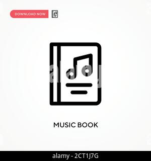 Icona vettore semplice libro musicale. Illustrazione vettoriale semplice e moderna per siti Web o applicazioni mobili Illustrazione Vettoriale