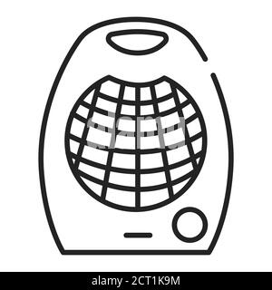 Riscaldatore elettrico per l'icona della linea nera domestica su sfondo bianco. Riscaldamento domestico. Pittogramma per pagina web, app mobile, promo. Elemento di progettazione GUI UI UX. Illustrazione Vettoriale