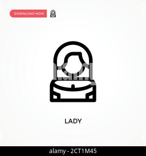Icona vettore semplice Lady. Illustrazione vettoriale semplice e moderna per siti Web o applicazioni mobili Illustrazione Vettoriale