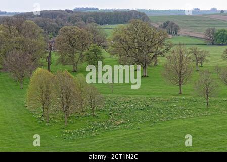 Ashdown House Gardens (conosciuto anche come Ashdown Park) - Casa di campagna del XVII secolo nella parrocchia civile di Ashbury Nella contea inglese dell'Oxfordshire - Foto Stock