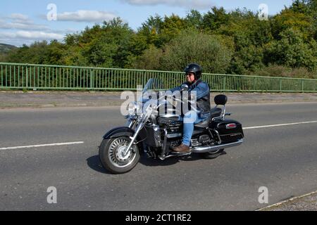 2008 Triumph Rocket 111 2294 cc; motociclista; due ruote di trasporto, moto, veicolo, strade, moto, motociclisti che guidano a Chorley, Regno Unito Foto Stock
