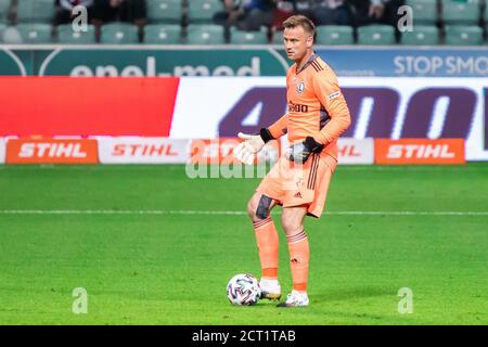 Artur Boruc di Legia visto in azione durante la partita della PKO Ekstraklasa League polacca tra Legia Warszawa e Gornik Zabrze al Marshal Jozef Pilsudski Legia Warsaw Municipal Stadium. (Punteggio finale; Legia Warszawa 1:3 Gornik Zabrze) Foto Stock