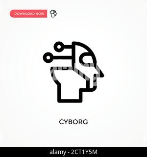 Icona vettore semplice cyborg. Illustrazione vettoriale semplice e moderna per siti Web o applicazioni mobili Illustrazione Vettoriale