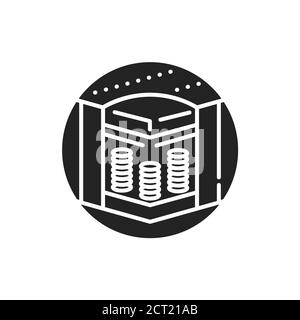 Icona glifo nero del materasso della base della molla. I blocchi sono costituiti da molle collegate. Rappresentare un'intera griglia. Pittogramma per pagina web, app mobile, promo Illustrazione Vettoriale