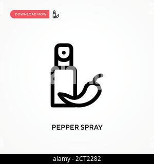 Icona vettore semplice spray al pepe. Illustrazione vettoriale semplice e moderna per siti Web o applicazioni mobili Illustrazione Vettoriale