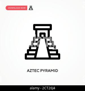 Icona vettore semplice della piramide azteca. Illustrazione vettoriale semplice e moderna per siti Web o applicazioni mobili Illustrazione Vettoriale